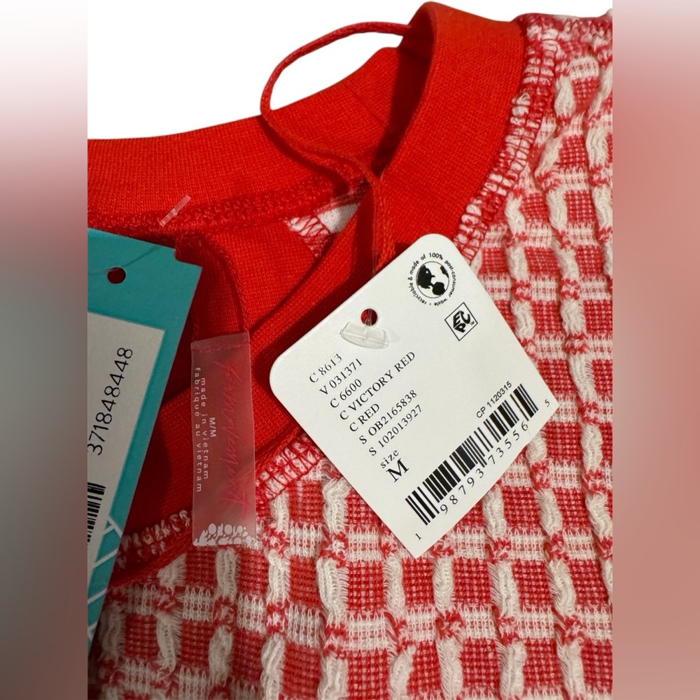 FP Movement Long Sleeve Textured My Time Tee in Victory Red Sz M NWT - Picture 9 of 9